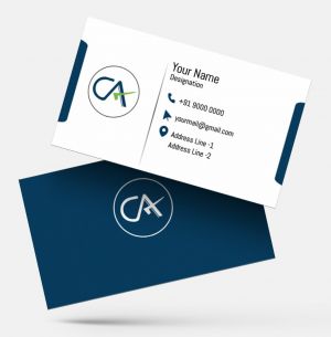 chartered accountant ca visiting card design online for free samples with guidelines format & background, blue Color White background Visiting