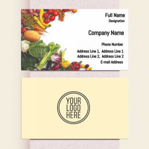 In this visiting card design, super netted designing is done profusely with  image of food items to make it beautiful.
