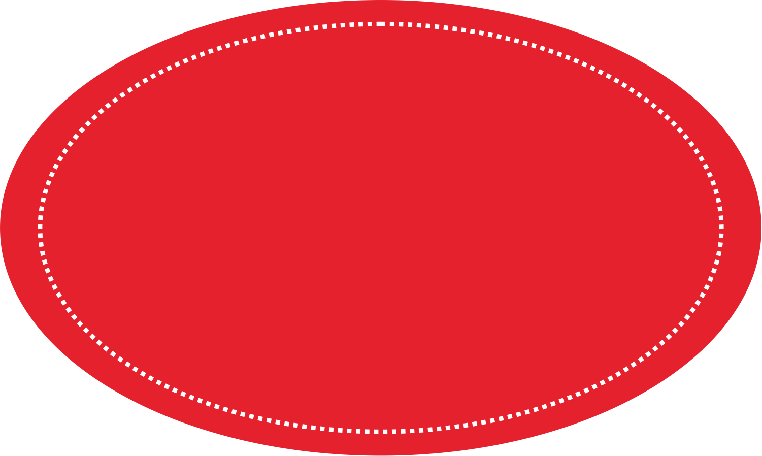 Visiting Card Red Color Oval Shape Sticker | Printasia.in